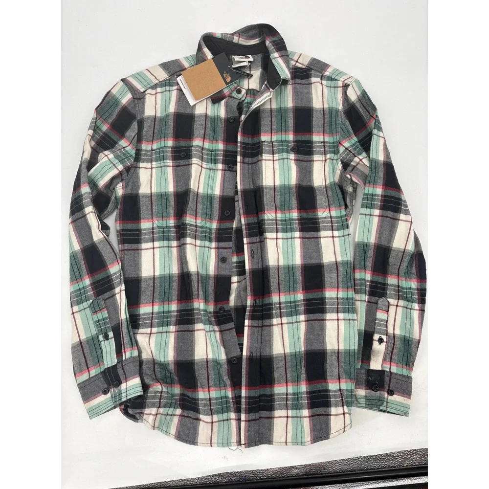 The North Face Arroyo LW Flannel Shirt Mens Medium Green Black Plaid